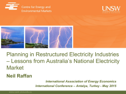 Planning in Restructured Electricity Industries
