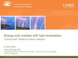 Energy-only Markets with High Renewables