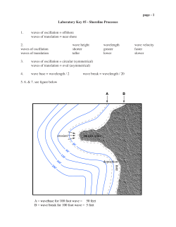 page - Laboratory Key #5 - Shoreline Processes 1. waves of