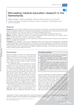 Stimulating medical education research in the Netherlands