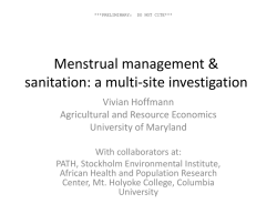 Menstrual management & sanitation: a multi