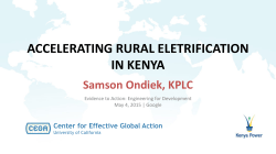 Rural Electrification and Smart Meters - Samson Ondiek