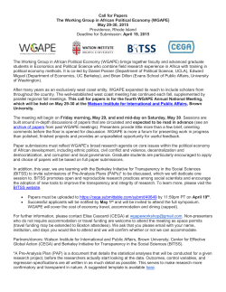 WGAPE Annual Meeting 2015 - Brown - Call for Papers