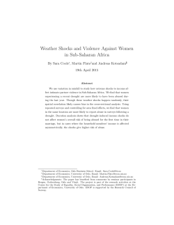 Weather Shocks and Violence Against Women in Sub
