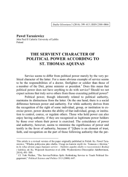 the servient character of political power according to st
