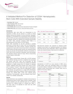 A Validated Method For Detection of CD34+