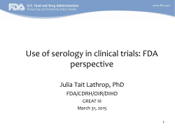 Use of serology in clinical trials