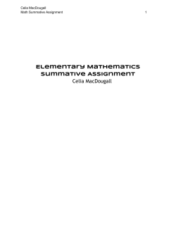 Elementary Mathematics Summative Assignment Celia MacDougall