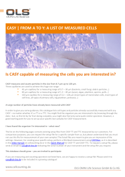 Is CASY capable of measuring the cells you are interested in? CASY