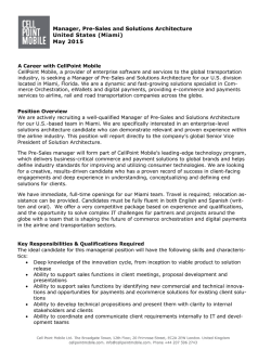 Manager, Pre-Sales and Solutions Architecture