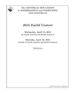 2015 Euclid Contest - CEMC