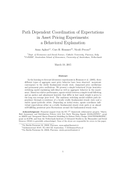 Path Dependent Coordination of Expectations in Asset Pricing