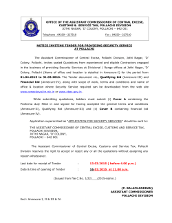 Notice inviting Tender for providing Security Service in the Division