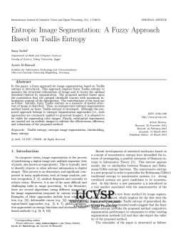 Entropic Image Segmentation: A Fuzzy Approach Based on Tsallis