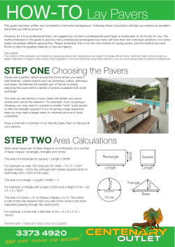 HOW-TO Lay Pavers - Centenary Outlet