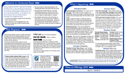 Weekend Bulletin - Centennial Road Church