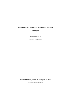 Snow Hill Institute Papers Collection