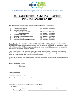 Project Entry Form - ASHRAE Central Arizona