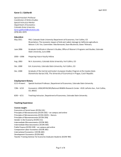 Curriculum Vitae - Colorado State University