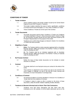 Section B - Condtions of Tender - Central Desert Regional Council