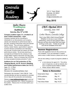 May 2015 Auditions! - Centralia Ballet Academy