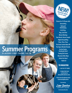 LBCC Summer Programs for teens 14-18