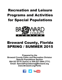 Recreation and Leisure Programs and Activities for Special