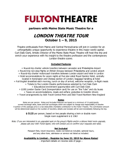 London Theatre Tour - Presented By Fulton