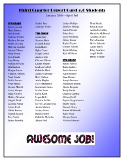 3rd Quarter Honor Roll Students