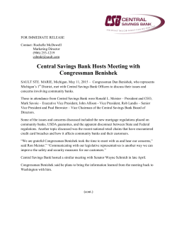 Central Savings Bank Hosts Meeting with Congressman Benishek