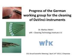 Progress of the German working group for the cleaning of DaVinci