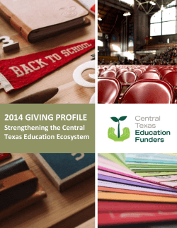 2014 GIVING PROFILE - Central Texas Education Funders