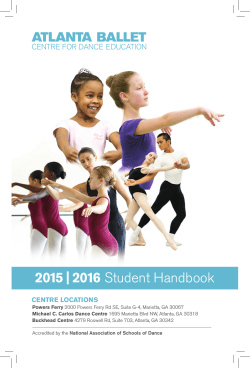 Student Handbook - Atlanta Ballet Centre for Dance Education