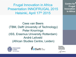 Presentation - Centre for Frugal Innovation in Africa