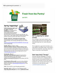 Fresh from the Pantry! - Centre Street Food Pantry