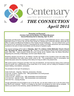 April 2015 Newsletter - Centenary United Methodist Church