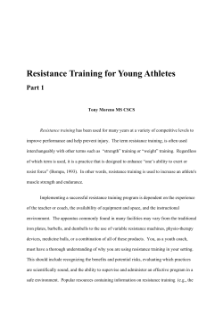 Resistance Training for Young Athletes Part 1