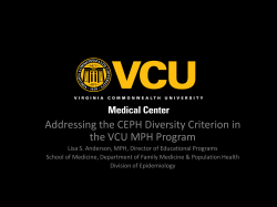 Addressing the CEPH Diversity Criterion in the VCU MPH Program