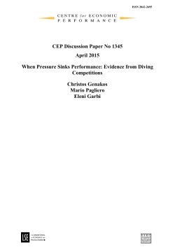 CEP Discussion Paper No 1345 April 2015 When Pressure Sinks