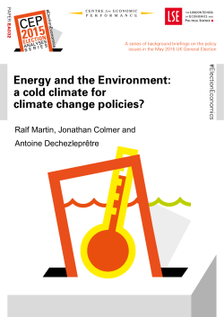 a cold climate for climate change policies? - CEP