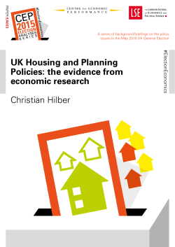 UK Housing and Planning Policies: the evidence from