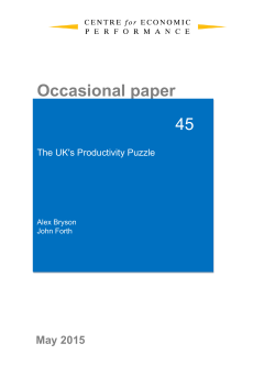 THE UK`s productivity puzzle - bryson and forth DRAFT