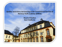Quality assurance/measuring at the Correctional Service of Norway