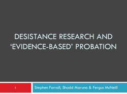 desistance research and `evidence-based`