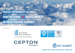 the program - Innovations + Investments in Healthcare
