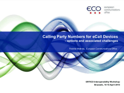 Calling Party Numbers for eCall Devices - Options and