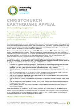 Christchurch Earthquake Appeal - Canterbury Earthquake Recovery