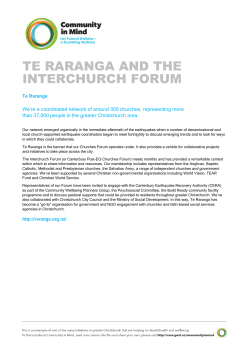 Te Raranga - Canterbury Earthquake Recovery Authority