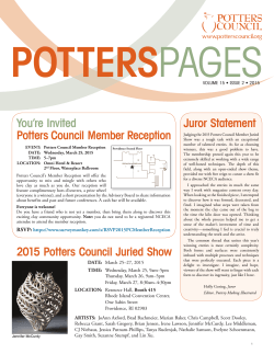 2015 Potters Council Juried Show You`re Invited Potters Council