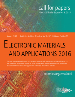ElEcTrOnic MATEriAlS AnD ApplicATiOnS 2016